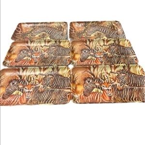 Set of 6 RDE Imports Zebra Trays Melamine Made in Italy